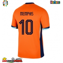 Camisa de Futebol Holanda Memphis Depay #10 Equipamento Principal Europeu 2024 Manga Curta